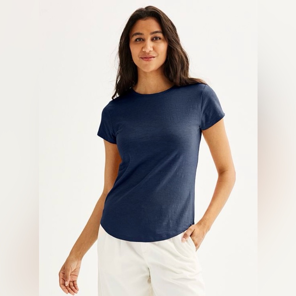Sonoma Goods For Life Women's Everyday Tee in Pledge Blue, Size XXL